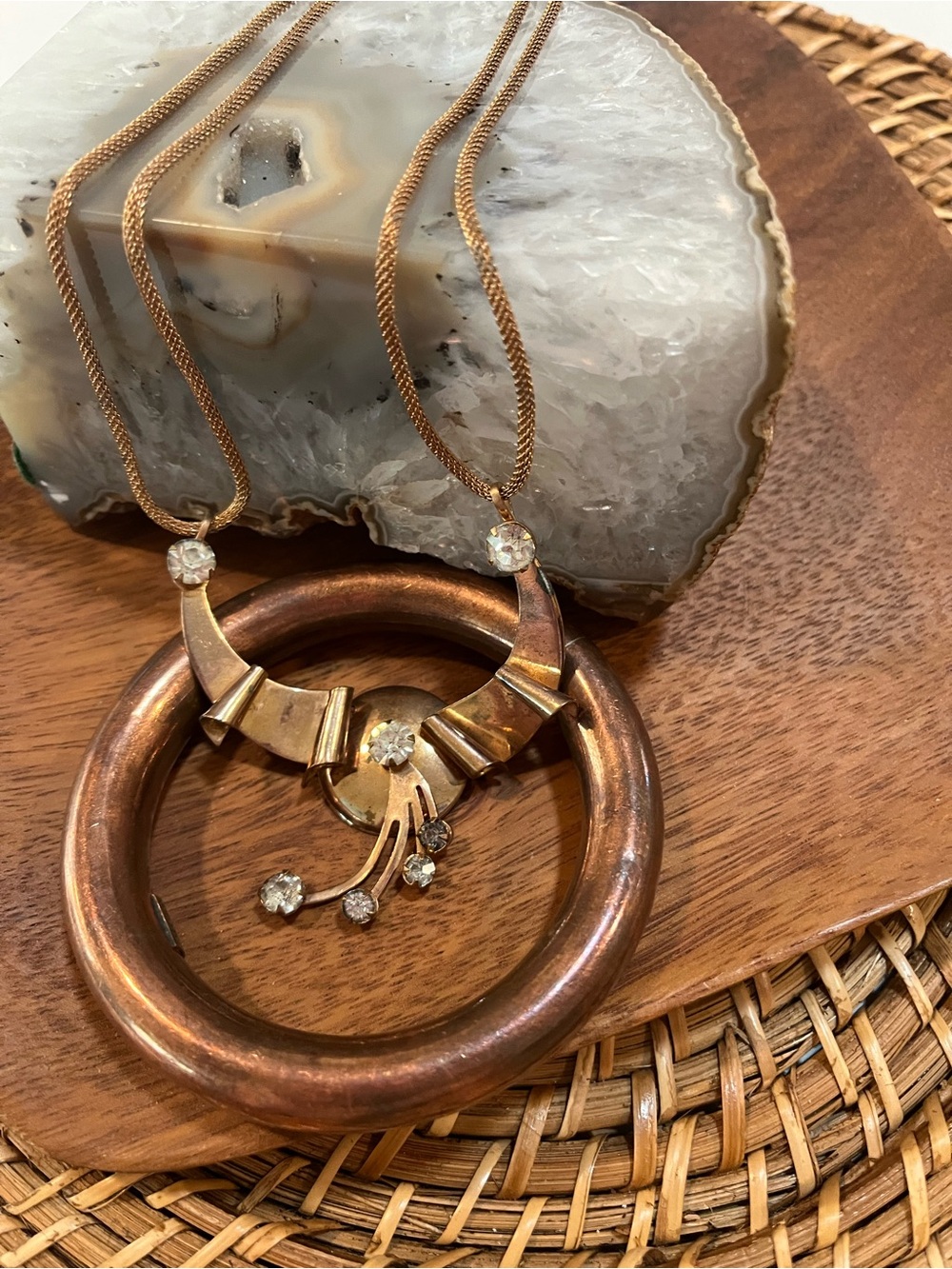 Vintage Cobre Mexico Copper Bangle Bracelet and Copper Artisan Necklace